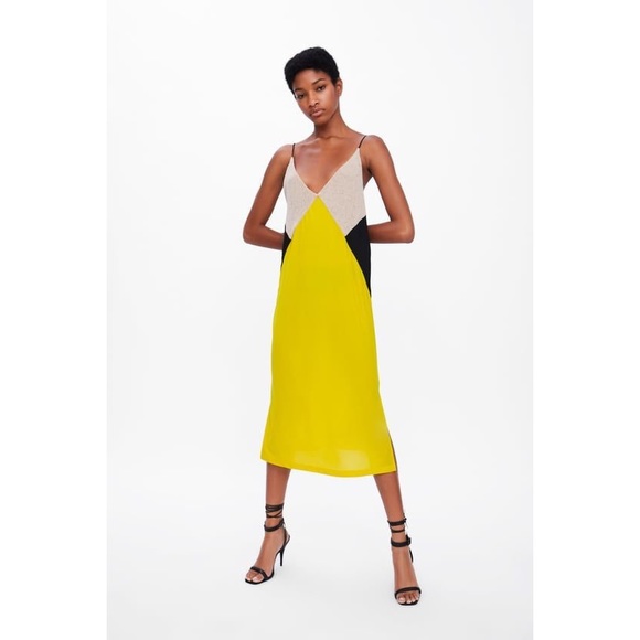 New Zara Block Color Dress (Sz: M) - Picture 1 of 8